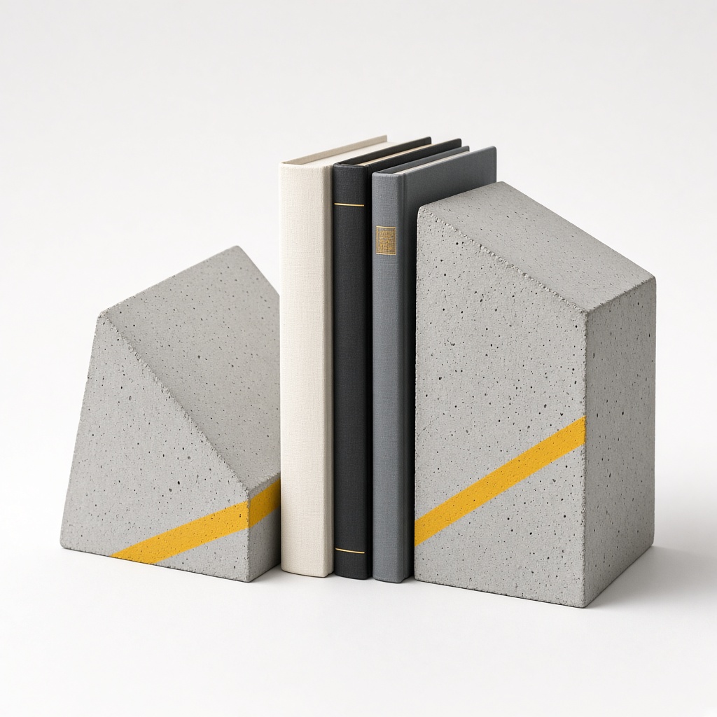 Concrete Bookend Pair