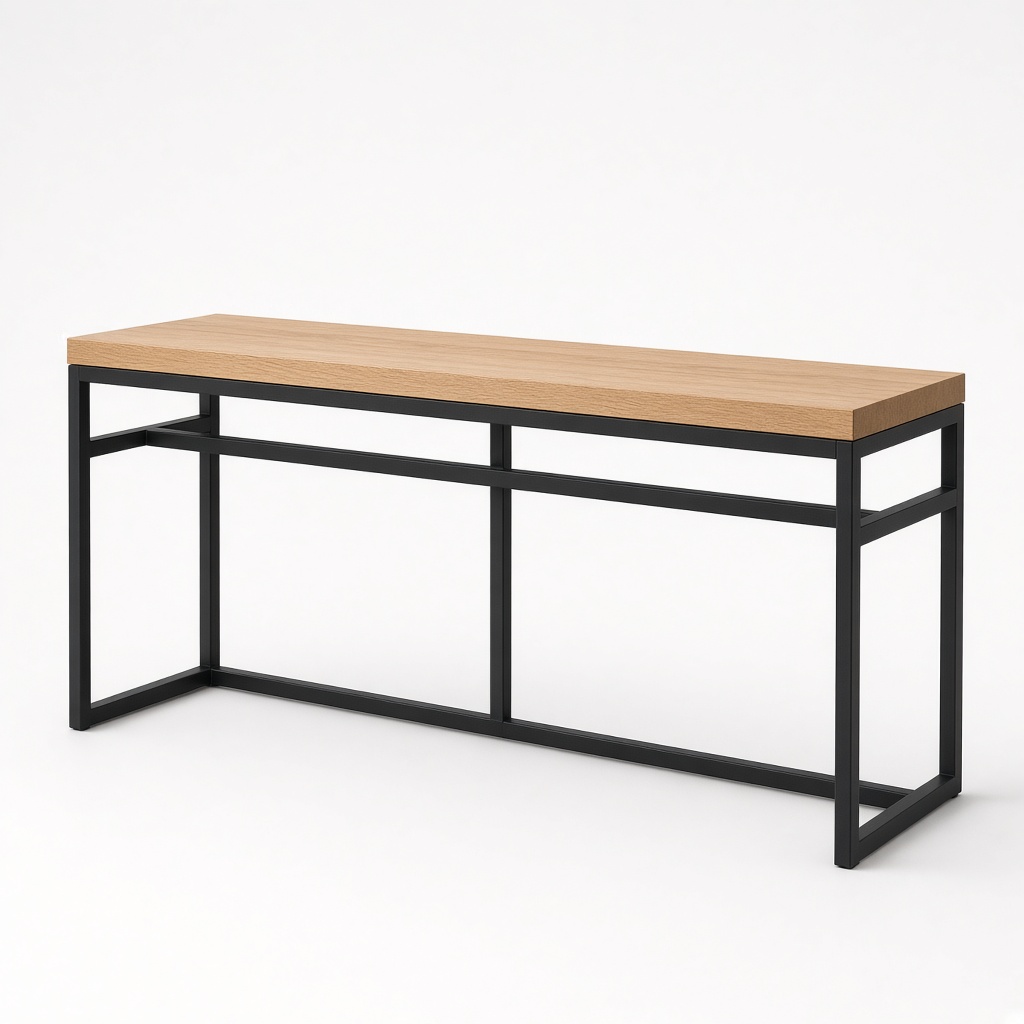 Oak & Steel Console