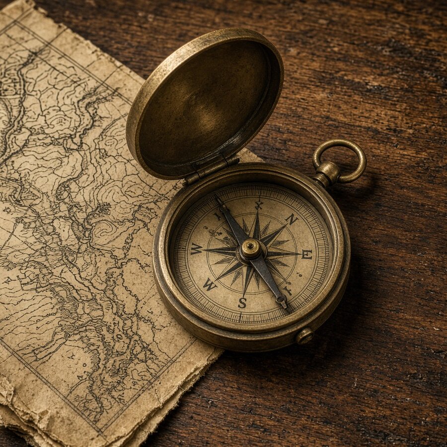 Brass Compass Pocket