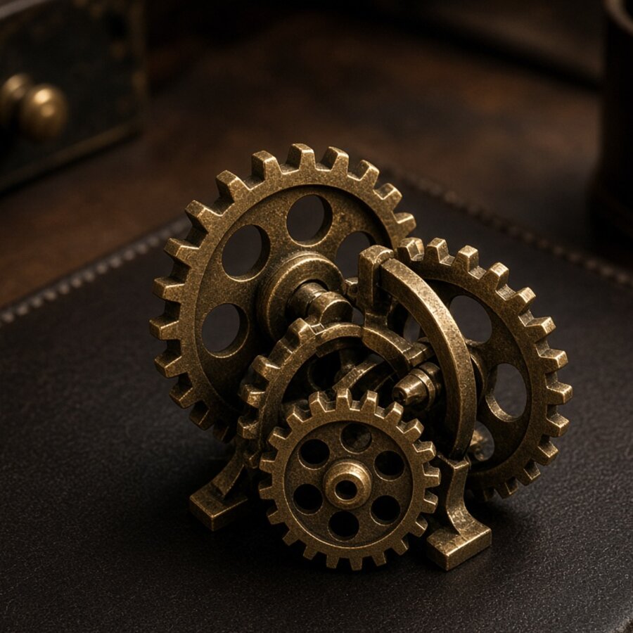 Brass Gear Coaster Set