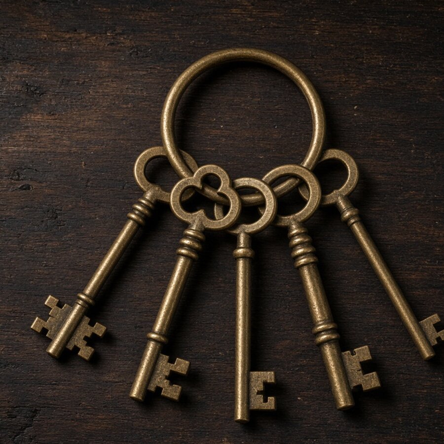 Ornate Skeleton Key Pair