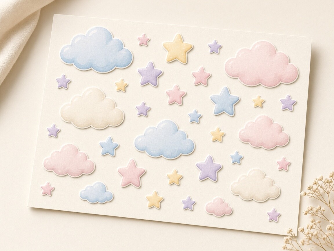 Cloud Wall Decals Kit
