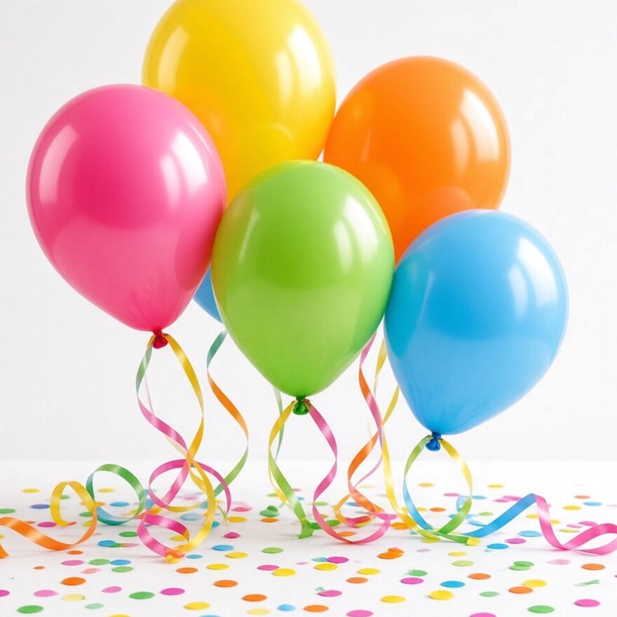 Rainbow Balloon Bunch 50