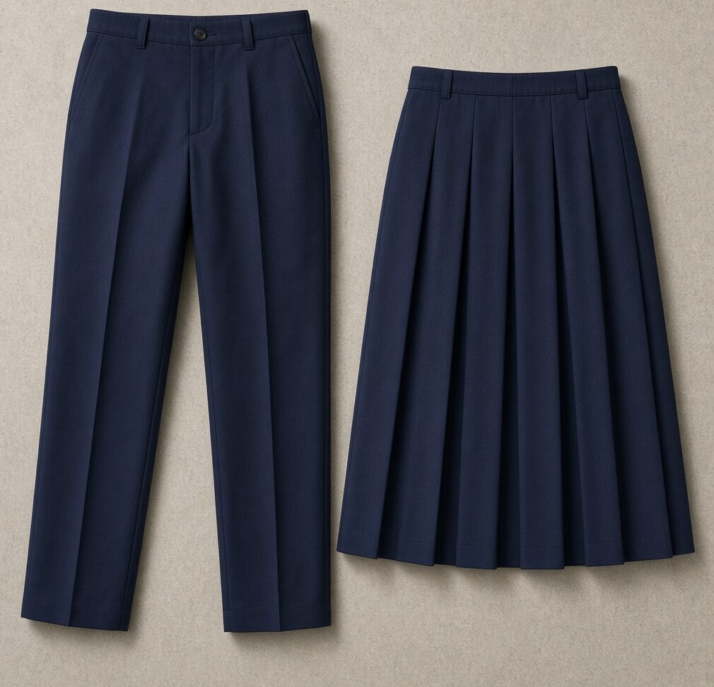 A-Line Pleat Skirt Navy