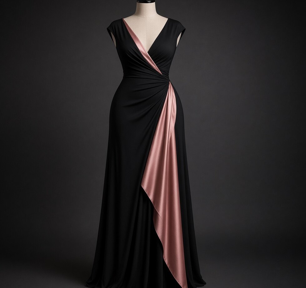 Satin Bias Maxi — Midnight