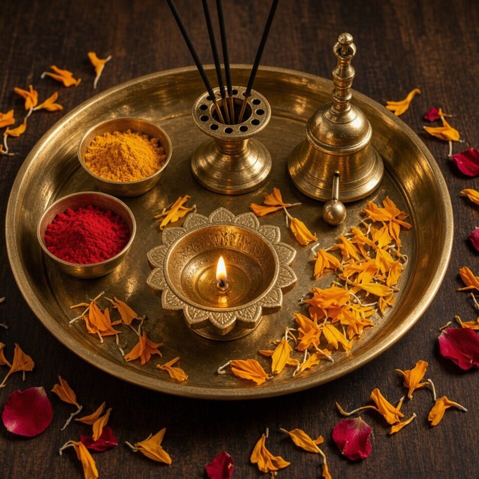 Brass Pooja Thali Set