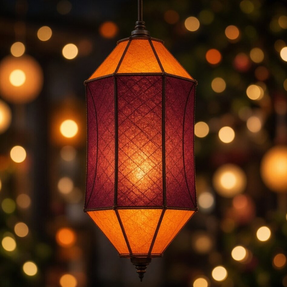 Pierced Metal Hanging Lamp