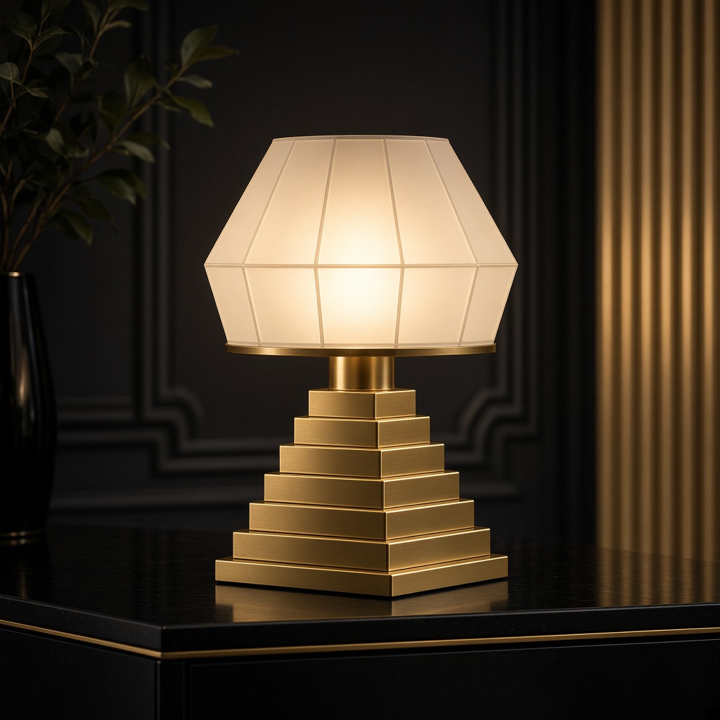 Geometric Brass Lamp