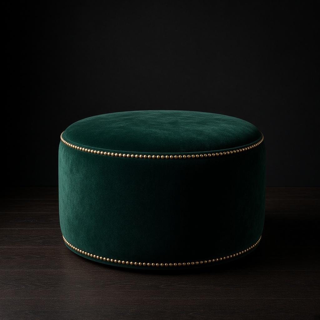 Velvet Ottoman Soft Gold