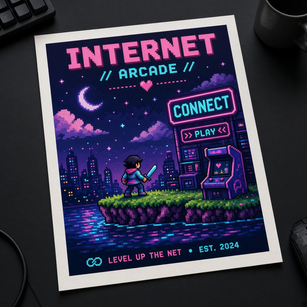 Pixel Art Print A3