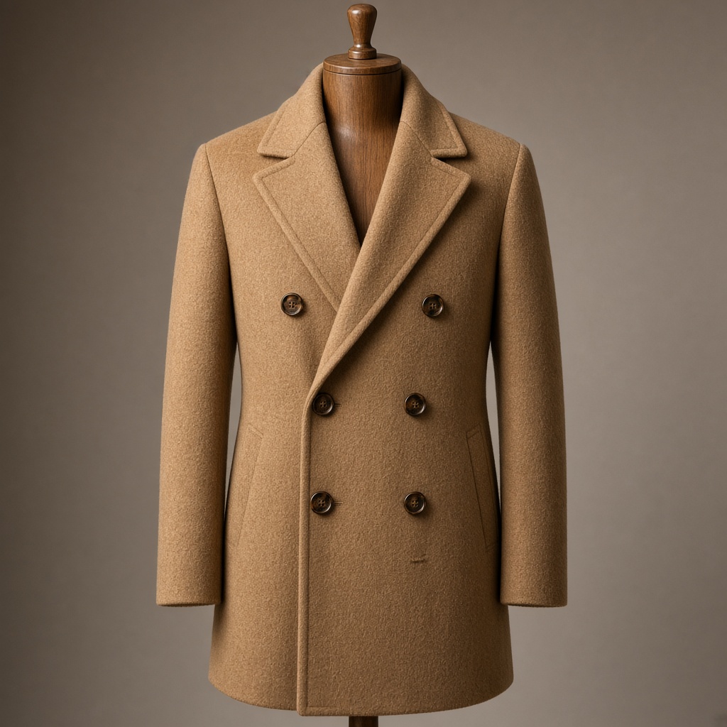 Navy Double-Breasted Coat
