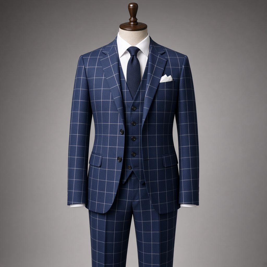 Windowpane Three-Piece