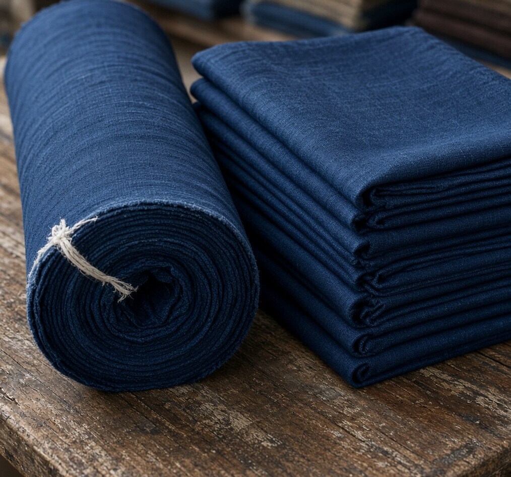 Indigo Stripe Yardage — Narrow