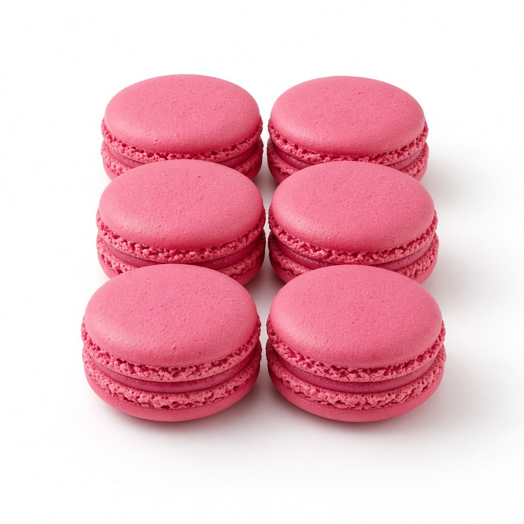 Raspberry Macaron Six
