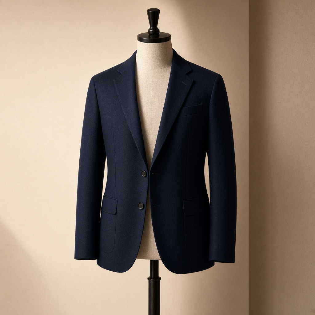 Navy Soft Wool Blazer