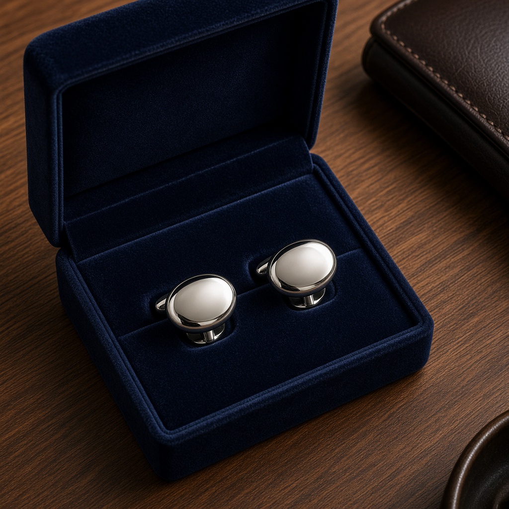 Silver Soft Cufflinks Pair