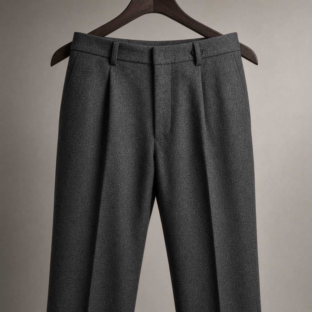 Soft Wool Flat Trouser
