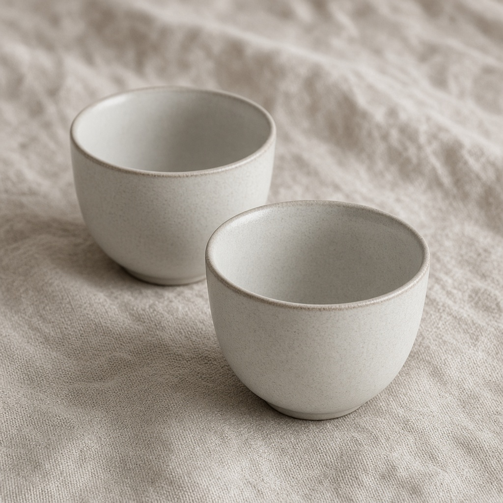 Soft Rim Tea Cups Pair