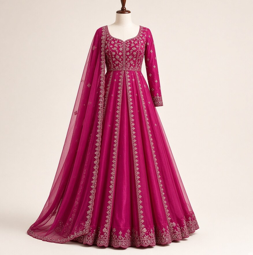 Maroon Kalidar Anarkali