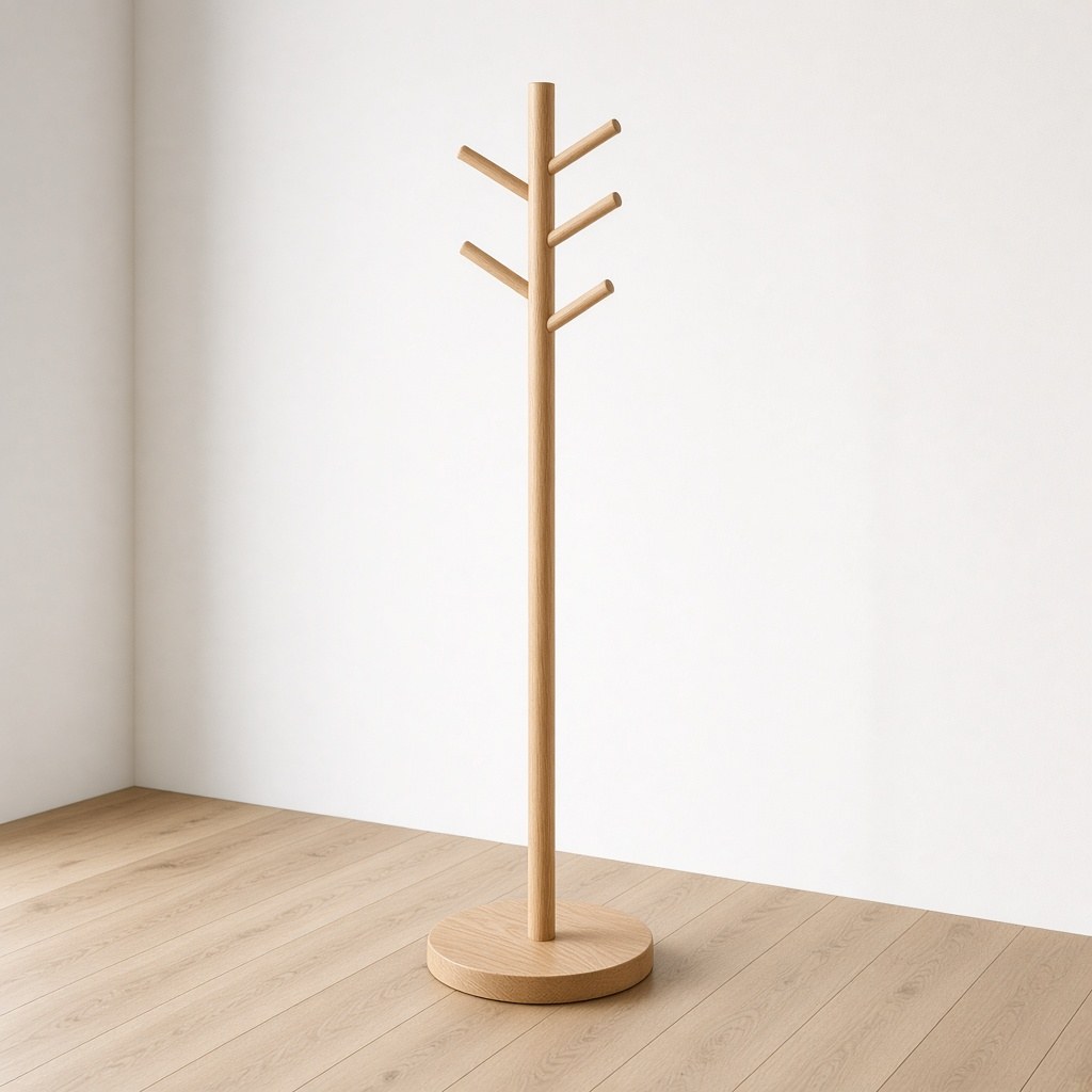 Oak Coat Stand Slim
