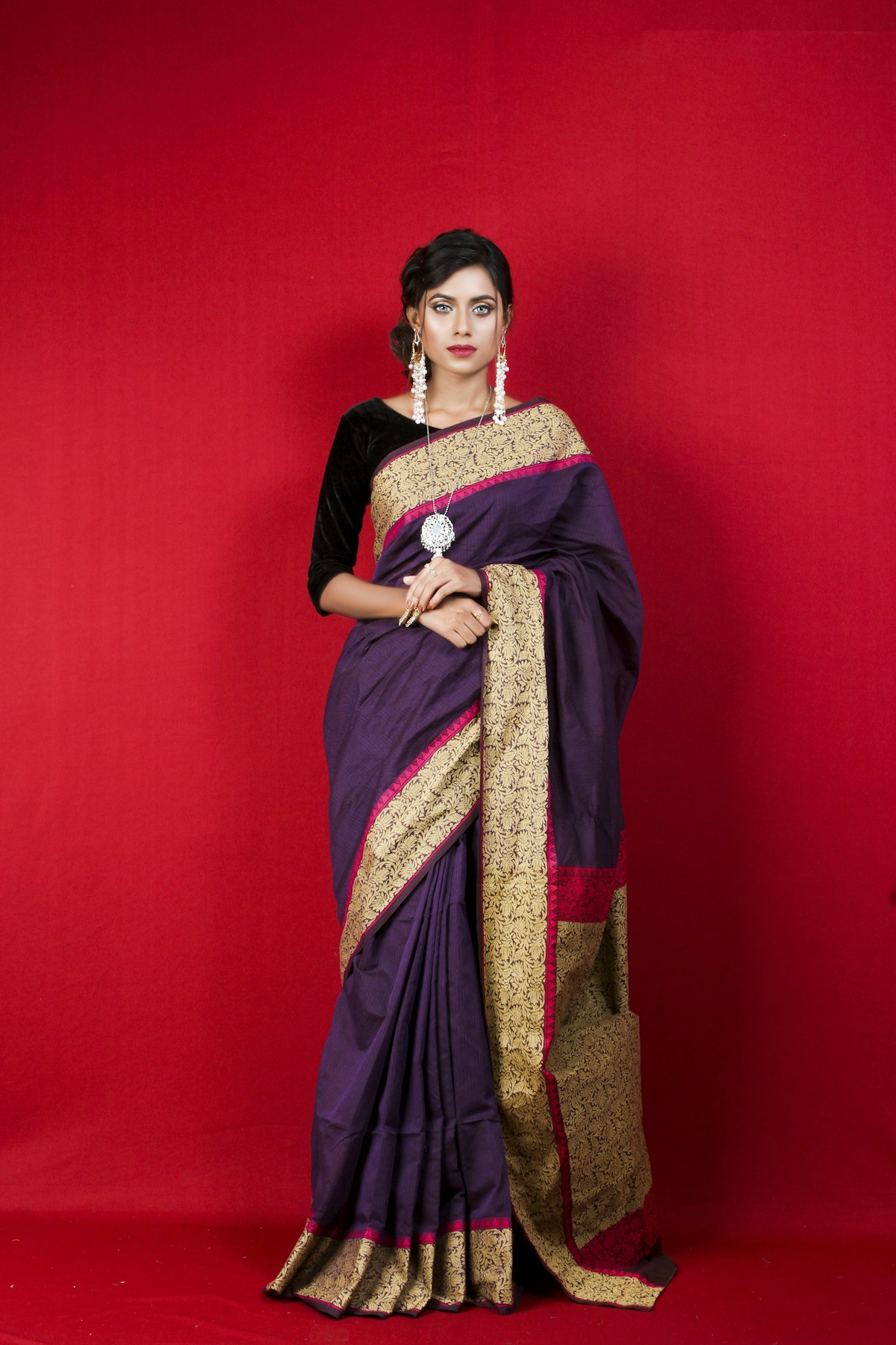 Ivory Organza Bridal Saree