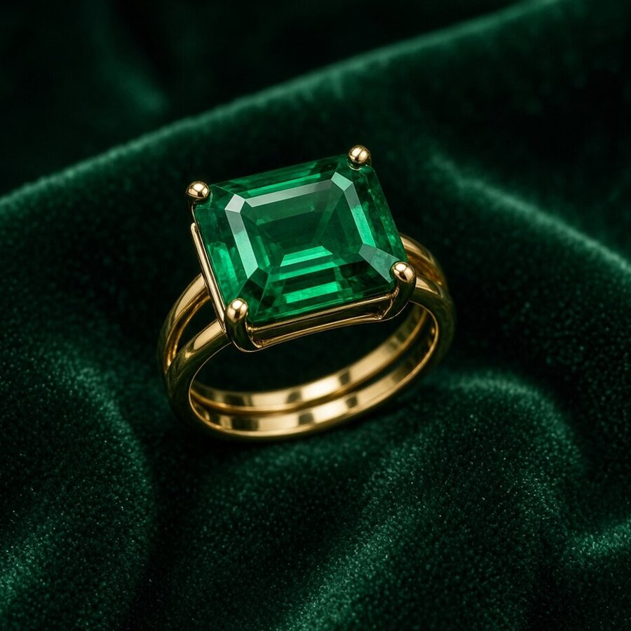 Emerald Halo Ring Soft