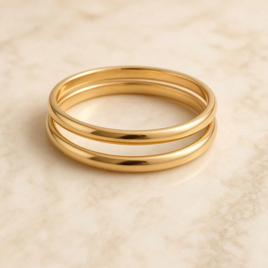 Gold Bangle Pair