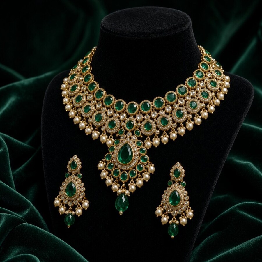 Ruby Glass Kundan Collar