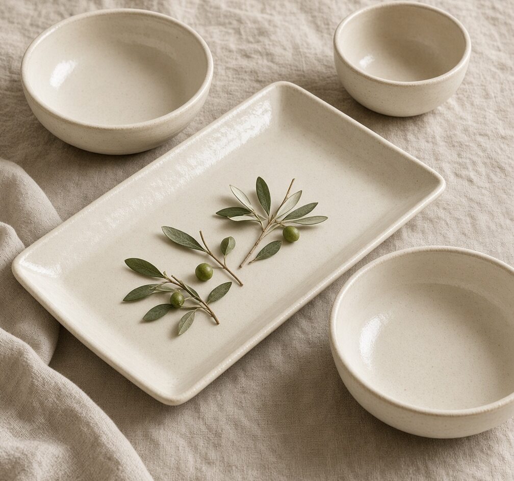 Cake Stand Ivory Glaze