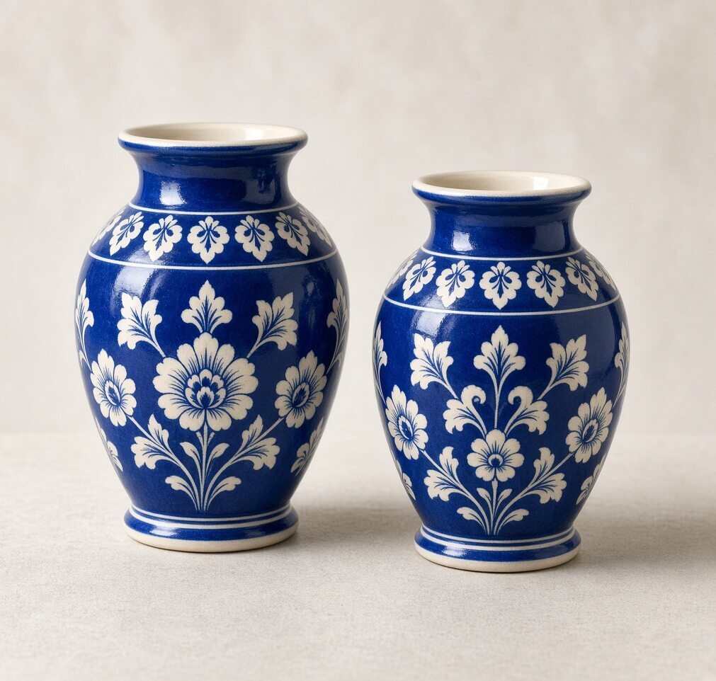 Khurja Blue Serving Bowl