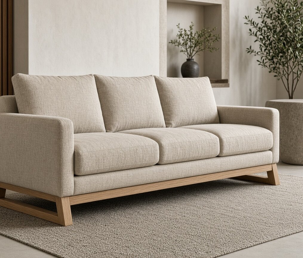 Three-Seat Linen Sofa