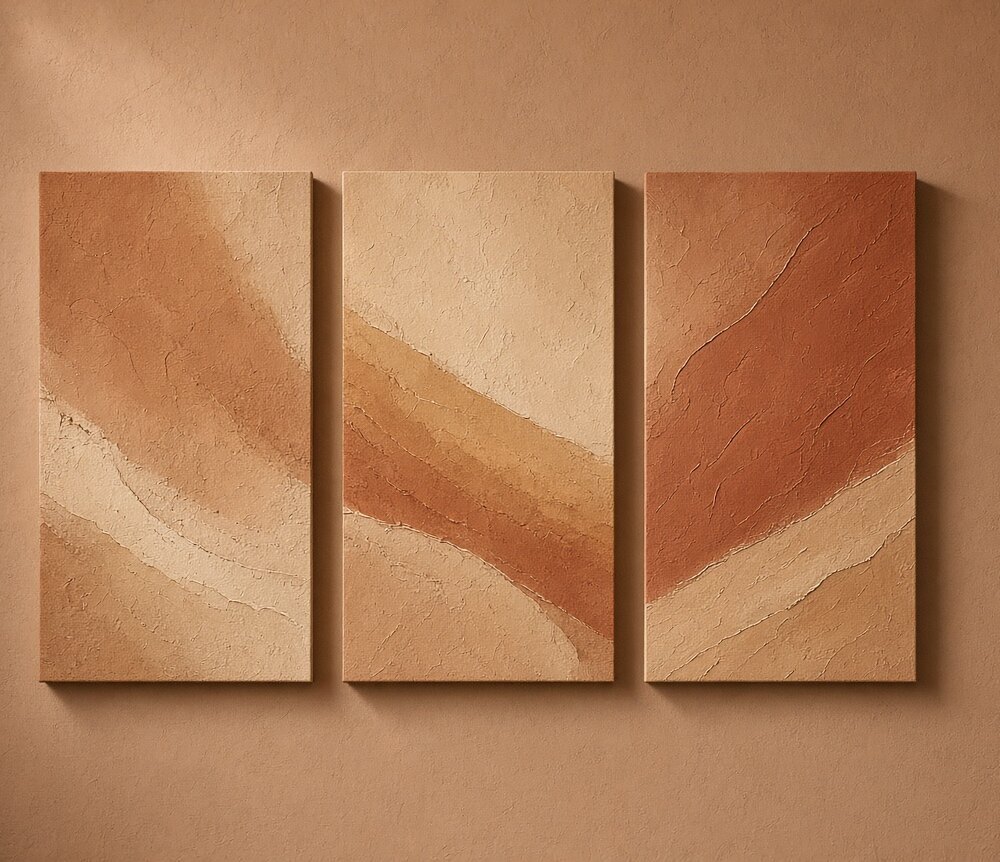 Desert Clay Canvas Triptych