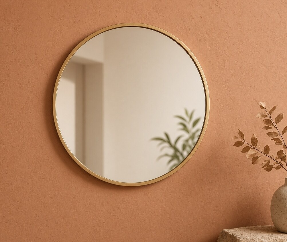 Round Brass Mirror 24in