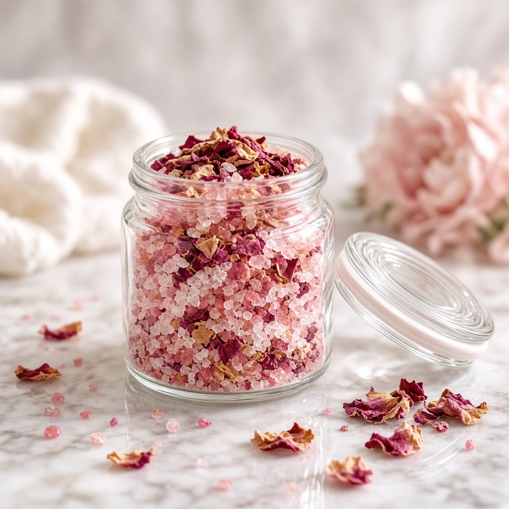 Rose Bath Salt Jar