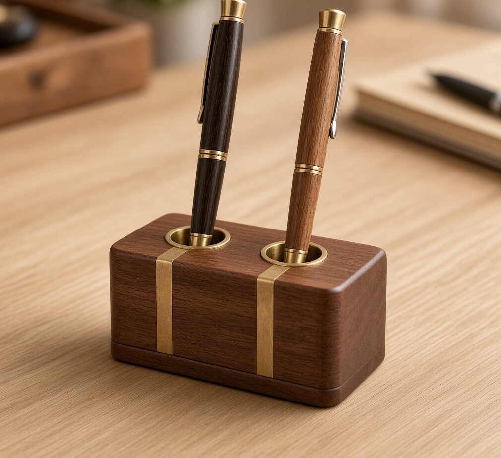 Brass Inlay Pen Stand