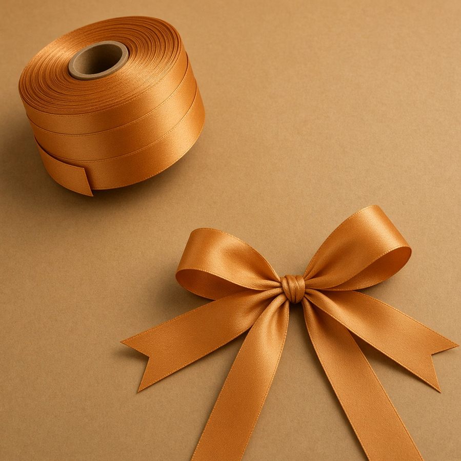 Amber Satin Ribbon Spool